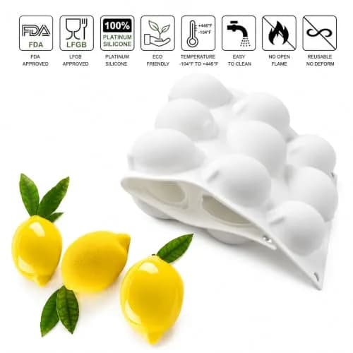 OCPO Kitchen Lemon Silicone Mold for Baking Mousse Cake, 15 Cavities | Food-Grade, Easy Release thumbnail 5