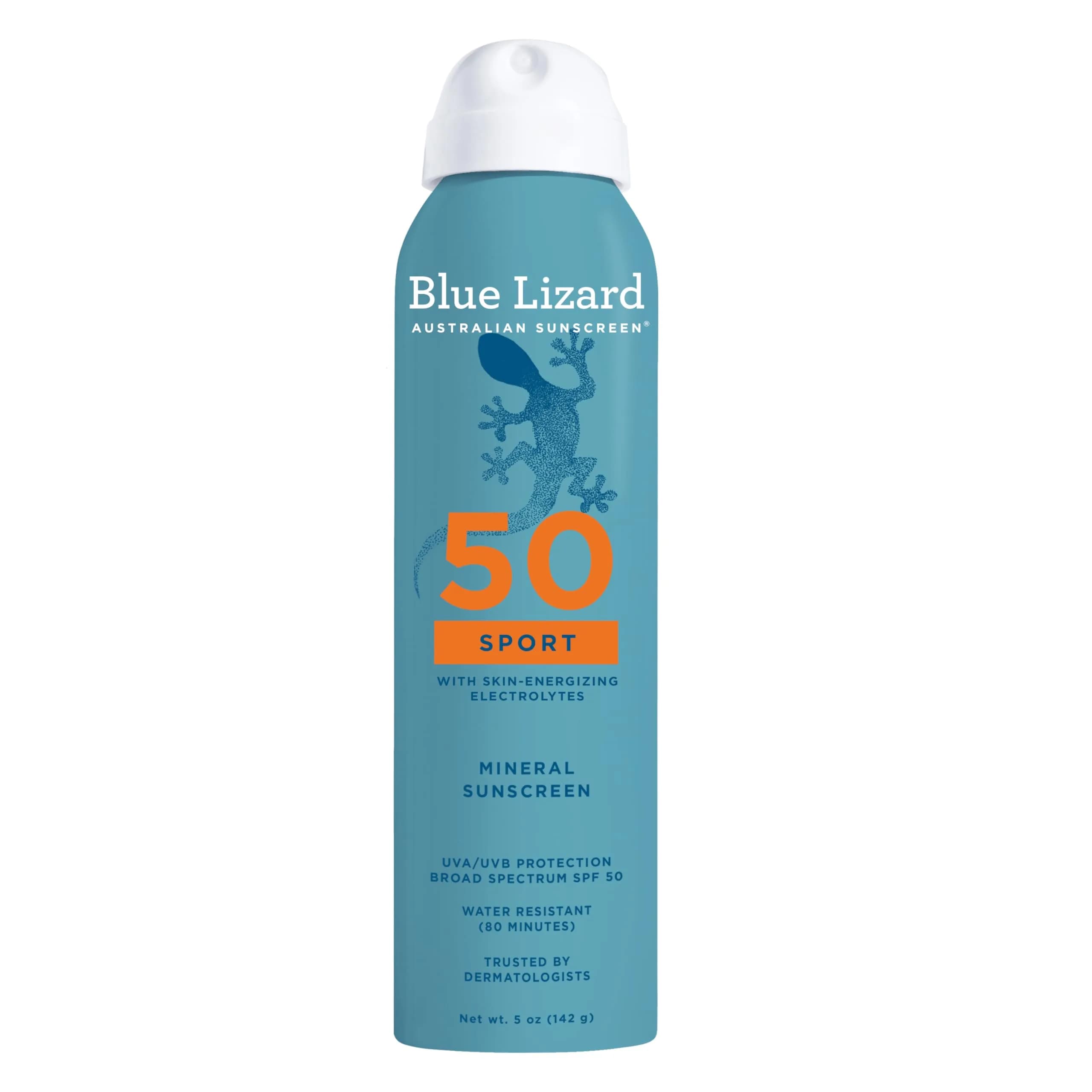 BLUE LIZARD Sport Mineral Sunscreen Spray SPF 50+ 150ml (5 fl oz) | Dermatologist-Recommended Broad-Spectrum UVA/UVB Protection - main product image