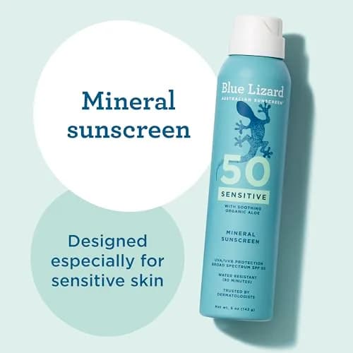 Blue Lizard Sensitive Mineral SPF 50 Spray 148ml (5 Fl Oz) | Dermatologist-Trusted Broad-Spectrum Protection thumbnail 4