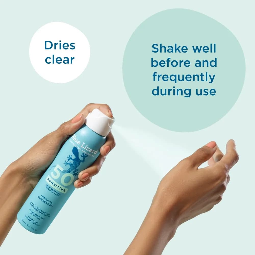 Blue Lizard Sensitive Mineral SPF 50 Spray 148ml (5 Fl Oz) | Dermatologist-Trusted Broad-Spectrum Protection - view 5