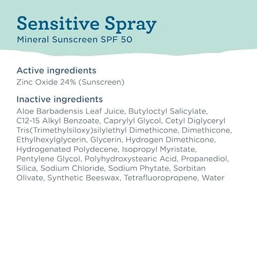 Blue Lizard Sensitive Mineral SPF 50 Spray 148ml (5 Fl Oz) | Dermatologist-Trusted Broad-Spectrum Protection thumbnail 7