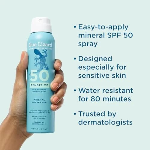 Blue Lizard Sensitive Mineral SPF 50 Spray 148ml (5 Fl Oz) | Dermatologist-Trusted Broad-Spectrum Protection thumbnail 2
