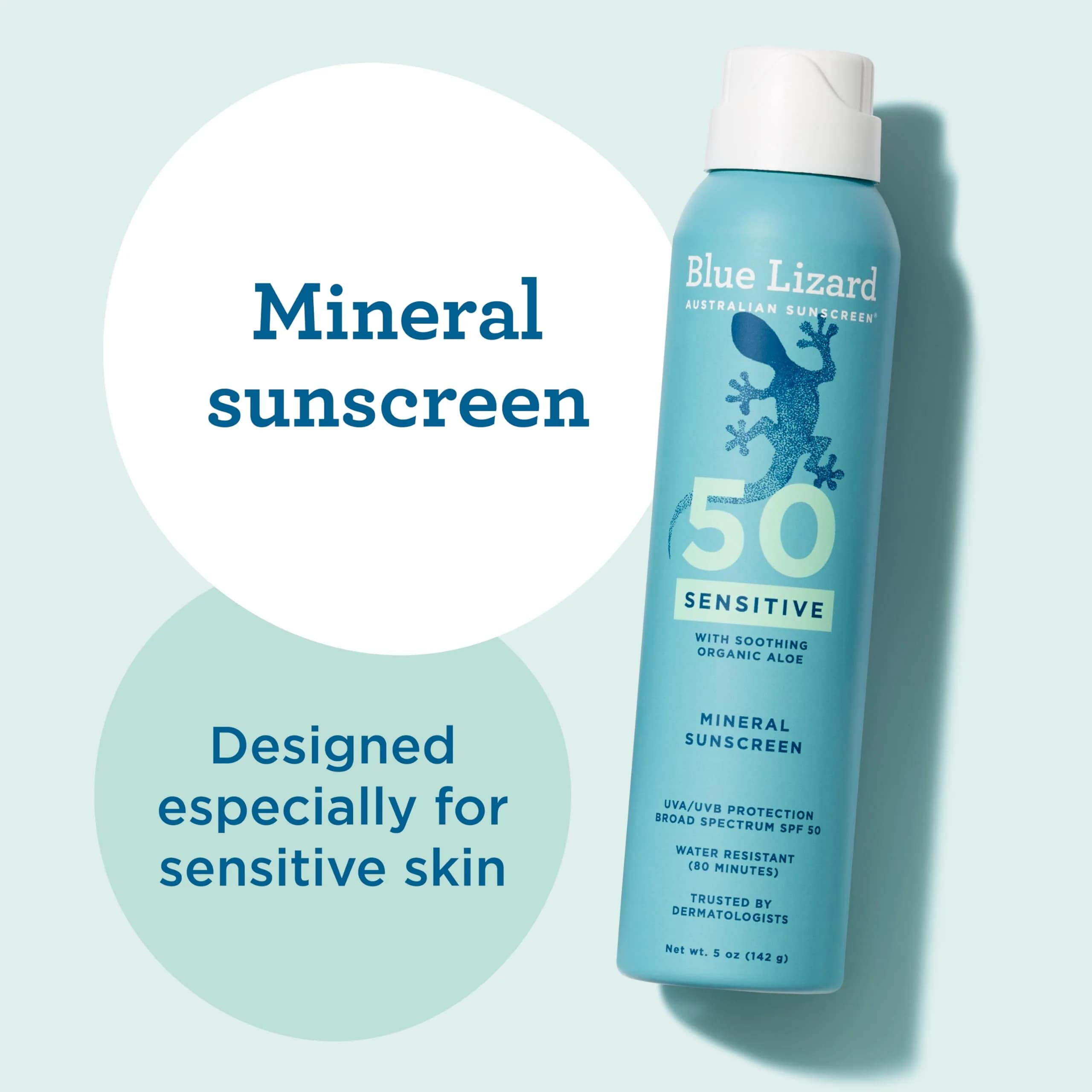 Blue Lizard Sensitive Mineral SPF 50 Spray 148ml (5 Fl Oz) | Dermatologist-Trusted Broad-Spectrum Protection - view 4