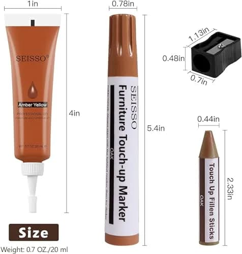 SEISSO Furniture Repair Kit, 12 Colors Wood Fillers with Markers Wax Sticks | Easy Scratch & Crack Fix thumbnail 7