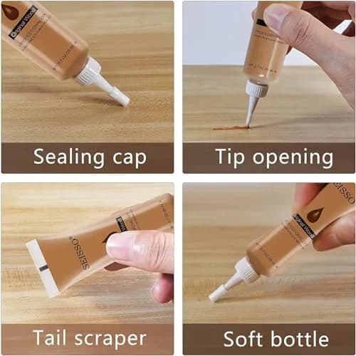 SEISSO Furniture Repair Kit, 12 Colors Wood Fillers with Markers Wax Sticks | Easy Scratch & Crack Fix thumbnail 8