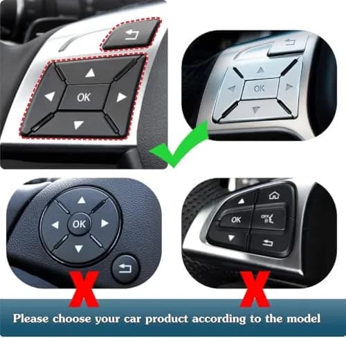 Asrnten Car Steering Wheel Button Trim Inner Decoration Silver Model D | Compatible with Mercedes Benz Models (70-120c) thumbnail 4