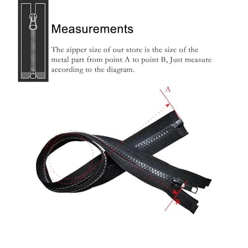 Sawoake Zipper #5 30 Inch Separating Jacket Zippers | Durable Plastic, Black, Bulk Pack thumbnail 4