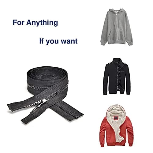 Sawoake Zipper #5 30 Inch Separating Jacket Zippers | Durable Plastic, Black, Bulk Pack thumbnail 7