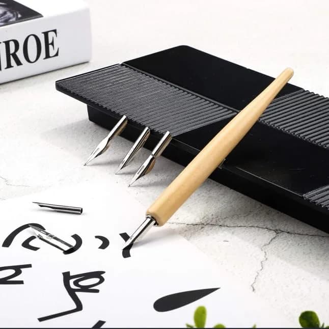 OIXXAF 11-Piece Comic Pen Nib Set with Wooden Holder | Drawing & Calligraphy Essentials - view 7