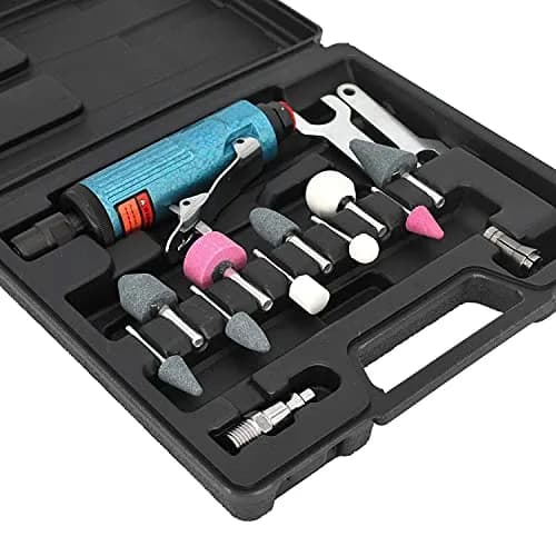 BOWD Air Die Grinder Kit with 1/4 and 1/8 inch Collets, Pneumatic Tool 25000 RPM | Lightweight Aluminum Body thumbnail 9