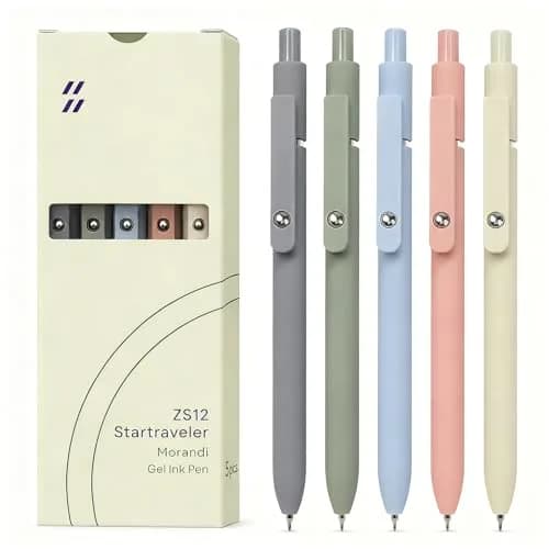 FIOVER Gel Pens 5pcs 0.5mm Quick Dry Black Ink Fine Point Pens | Smooth Writing for Students & Office thumbnail 1