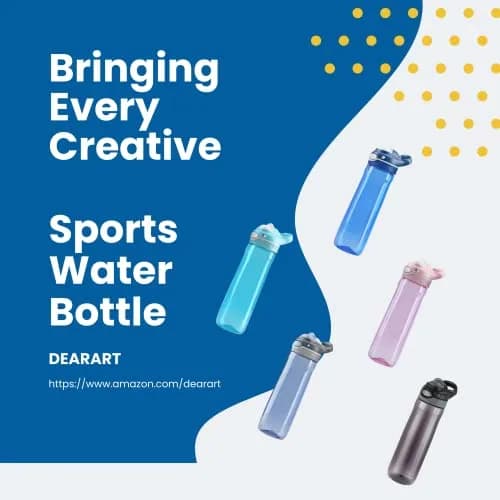 DEARART 750ml (25.4oz) Sky Blue Water Bottle | Leakproof AUTOSEAL Flip Top for School, Gym, Travel thumbnail 7