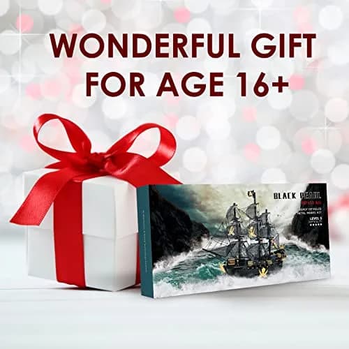 Piececool Black Pearl Pirate Ship 3D Metal Puzzle Model Kit 307 Pieces | Challenging DIY Craft for Adults & Teens thumbnail 8