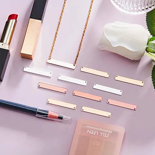Yaomiao Metal Stamping Blanks 30 Pcs Brass Jewelry Blanks for Laser Engraving | DIY Sign & Pendant thumbnail 6