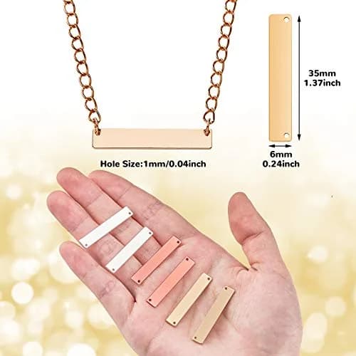 Yaomiao Metal Stamping Blanks 30 Pcs Brass Jewelry Blanks for Laser Engraving | DIY Sign & Pendant thumbnail 2