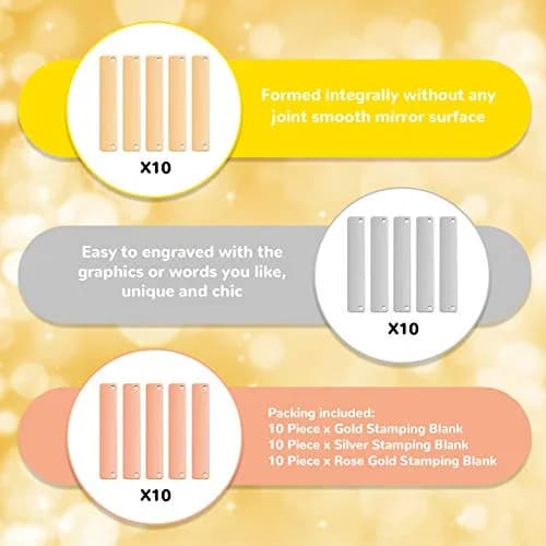 Yaomiao Metal Stamping Blanks 30 Pcs Brass Jewelry Blanks for Laser Engraving | DIY Sign & Pendant thumbnail 3