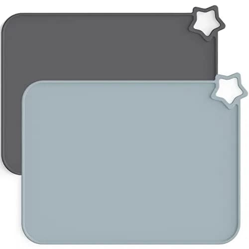Moonkie Silicone Placemats for Baby & Kid, 2 Packs, 40cm x 30cm (15.7" x 11.7") | Stain-Proof, Non-Slip Toddler Food Mats thumbnail 1