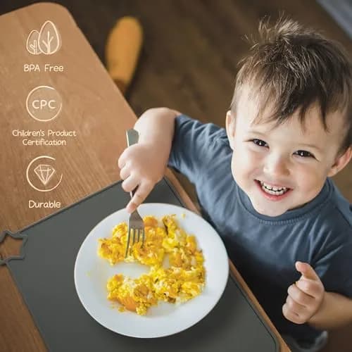 Moonkie Silicone Placemats for Baby & Kid, 2 Packs, 40cm x 30cm (15.7" x 11.7") | Stain-Proof, Non-Slip Toddler Food Mats thumbnail 2