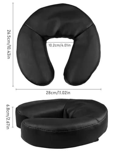 Kalolary Black Massage Face Cradle Cushion | Universal Crescent Headrest for Massage Tables thumbnail 2