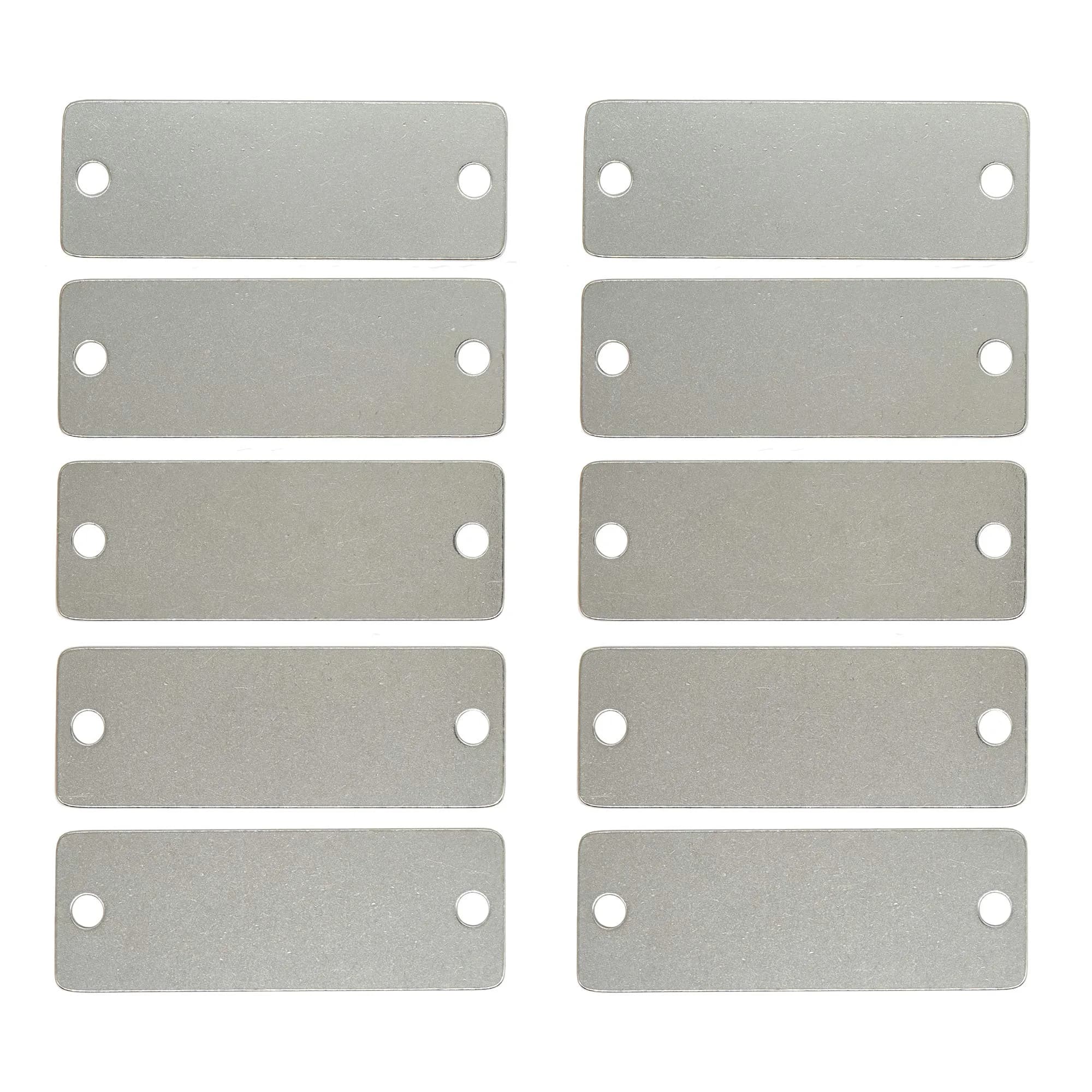 StayMax Stainless Steel Blank Tags Rectangle Stamping Blanks with Two Holes, 5 cm (1.96"x0.7") | 25 Pack for DIY Crafts - main product image