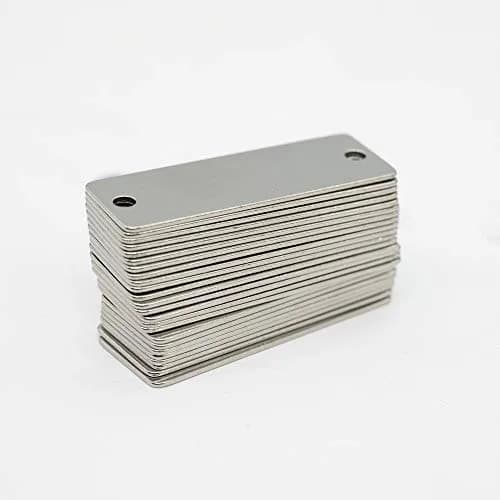 StayMax Stainless Steel Blank Tags Rectangle Stamping Blanks with Two Holes, 5 cm (1.96"x0.7") | 25 Pack for DIY Crafts thumbnail 6