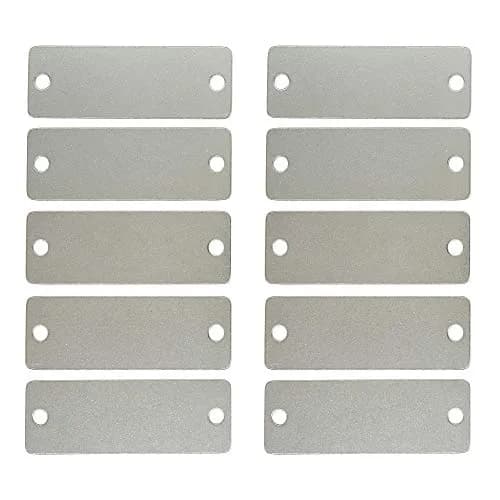 StayMax Stainless Steel Blank Tags Rectangle Stamping Blanks with Two Holes, 5 cm (1.96"x0.7") | 25 Pack for DIY Crafts thumbnail 1