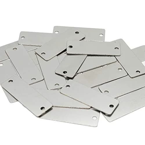 StayMax Stainless Steel Blank Tags Rectangle Stamping Blanks with Two Holes, 5 cm (1.96"x0.7") | 25 Pack for DIY Crafts thumbnail 7