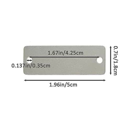 StayMax Stainless Steel Blank Tags Rectangle Stamping Blanks with Two Holes, 5 cm (1.96"x0.7") | 25 Pack for DIY Crafts thumbnail 2