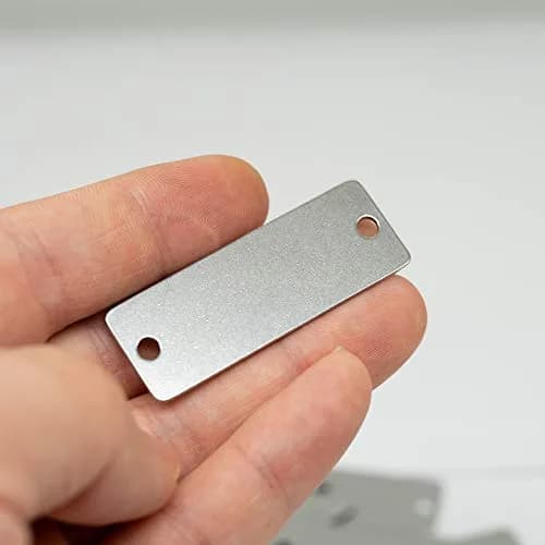 StayMax Stainless Steel Blank Tags Rectangle Stamping Blanks with Two Holes, 5 cm (1.96"x0.7") | 25 Pack for DIY Crafts thumbnail 3