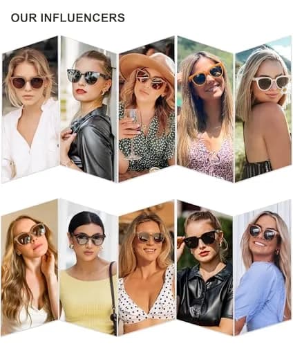 SOJOS Trendy Cat Eye Round Polarized Sunglasses for Women SJ2175 | 53mm (2.09in) Lens Width thumbnail 3