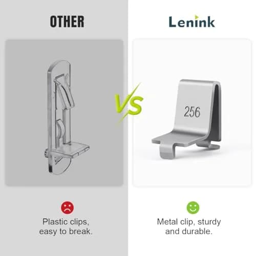 Lenink Pilaster Shelf Clip 28 Pcs Silver | Adjustable Metal Shelf Supports for Home & Office thumbnail 4