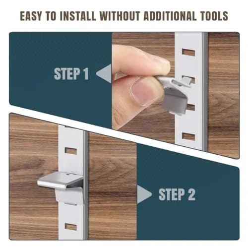 Lenink Pilaster Shelf Clip 28 Pcs Silver | Adjustable Metal Shelf Supports for Home & Office thumbnail 5