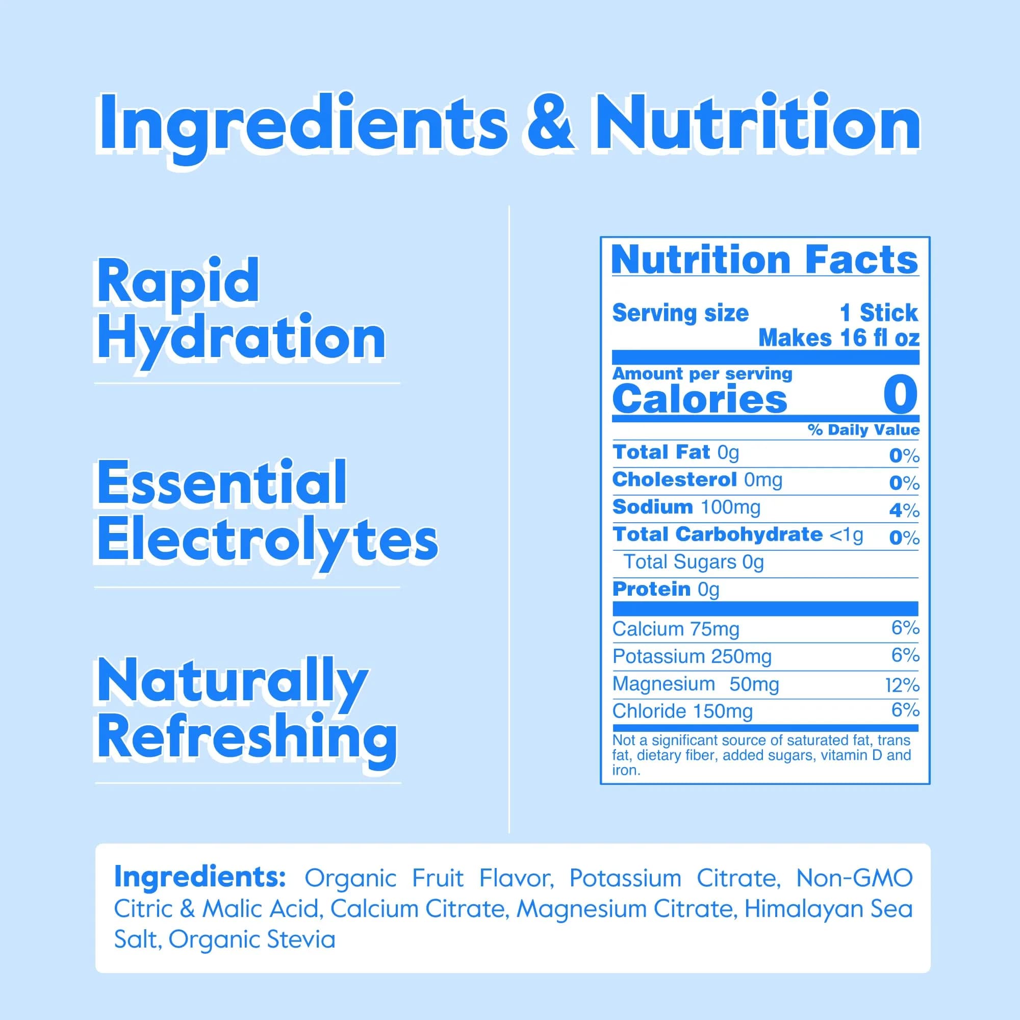 Nectar Hydration Packets Sugar-Free Electrolyte Powder (18 Pack Variety) | Organic Fruit Flavored Hydration - view 6