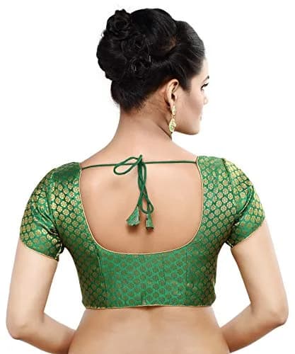 Madhu Fashion Banaras Brocade Saree Blouse 44 (36-44 Inch Chest) | Readymade Stitched Choli for Indian Occasions thumbnail 2