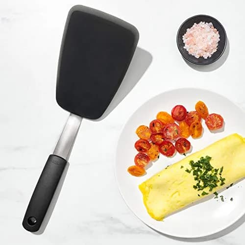 OXO Good Grips Large Silicone Flexible Turner & Omelet Turner | Heat-Resistant, Non-Stick Safe, Stainless Steel Core thumbnail 3