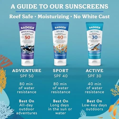 Badger Sport Mineral Sunscreen SPF 40, 5.8 fl oz (163 g) | Reef Safe, 98% Organic, Water Resistant thumbnail 8