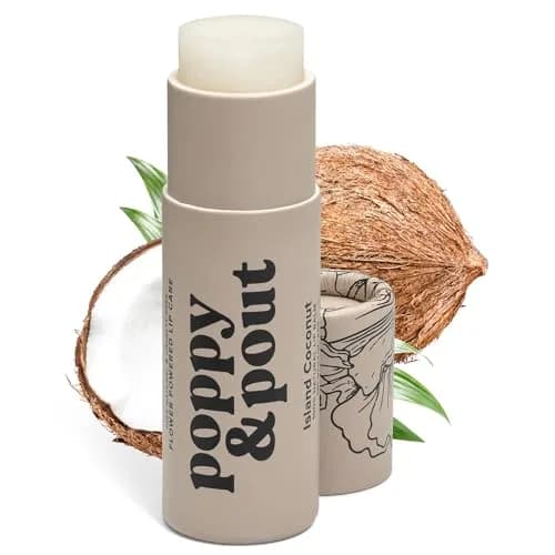 Poppy & Pout Island Coconut Jumbo Lip Balm | Hydrates with Beeswax, Vitamin E, Organic Coconut Oil | Cruelty-Free thumbnail 1