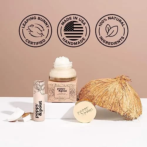 Poppy & Pout Island Coconut Jumbo Lip Balm | Hydrates with Beeswax, Vitamin E, Organic Coconut Oil | Cruelty-Free thumbnail 5