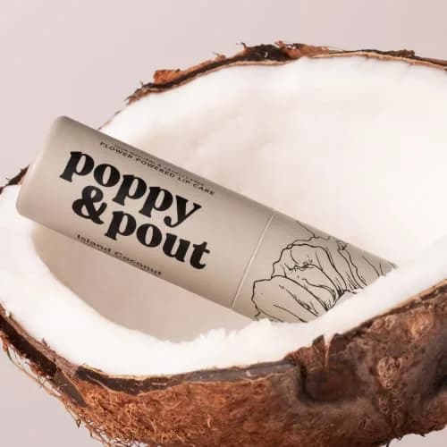 Poppy & Pout Island Coconut Jumbo Lip Balm | Hydrates with Beeswax, Vitamin E, Organic Coconut Oil | Cruelty-Free thumbnail 6