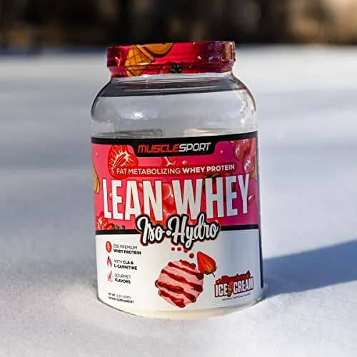 Musclesport Lean Whey Revolution™ Protein Powder - Whey Protein Isolate - 25g Protein per Scoop (2LB, Strawberry) thumbnail 4