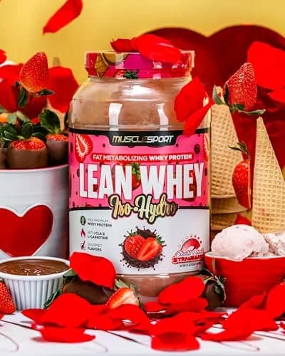 Musclesport Lean Whey Revolution™ Protein Powder - Whey Protein Isolate - 25g Protein per Scoop (2LB, Strawberry) thumbnail 6