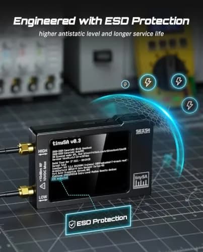 Seesii TinySA Spectrum Analyzer with Touchscreen & Antenna | Portable RF & Signal Generator (100kHz-960MHz) thumbnail 6