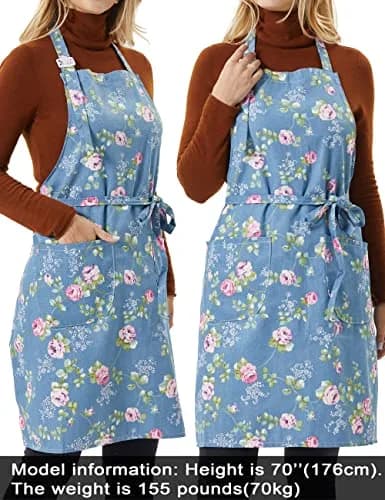 APRONNER 3 PCS Cooking Aprons for Women with Pockets | Vintage Cotton Linen Adjustable Fit thumbnail 4