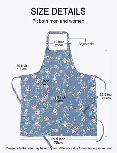 APRONNER 3 PCS Cooking Aprons for Women with Pockets | Vintage Cotton Linen Adjustable Fit thumbnail 7
