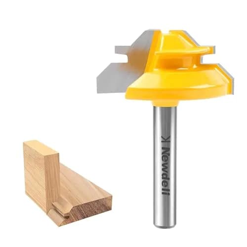 Newdeli 45 Degree Lock Miter Router Bit 1/4 Shank (6.35mm) x 1/2 Stock (12.7mm) | Professional Woodworking Joinery Tool thumbnail 1