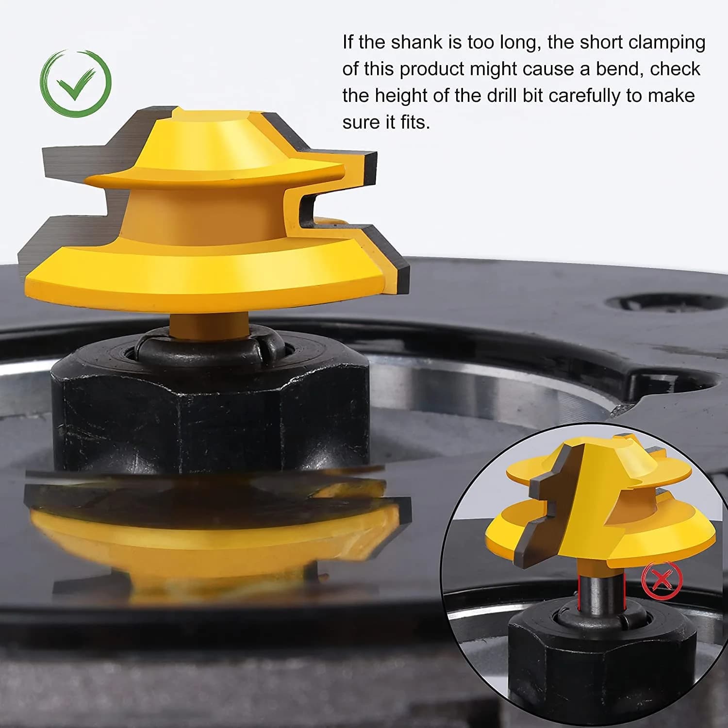 Newdeli 45 Degree Lock Miter Router Bit 1/4 Shank (6.35mm) x 1/2 Stock (12.7mm) | Professional Woodworking Joinery Tool - view 3