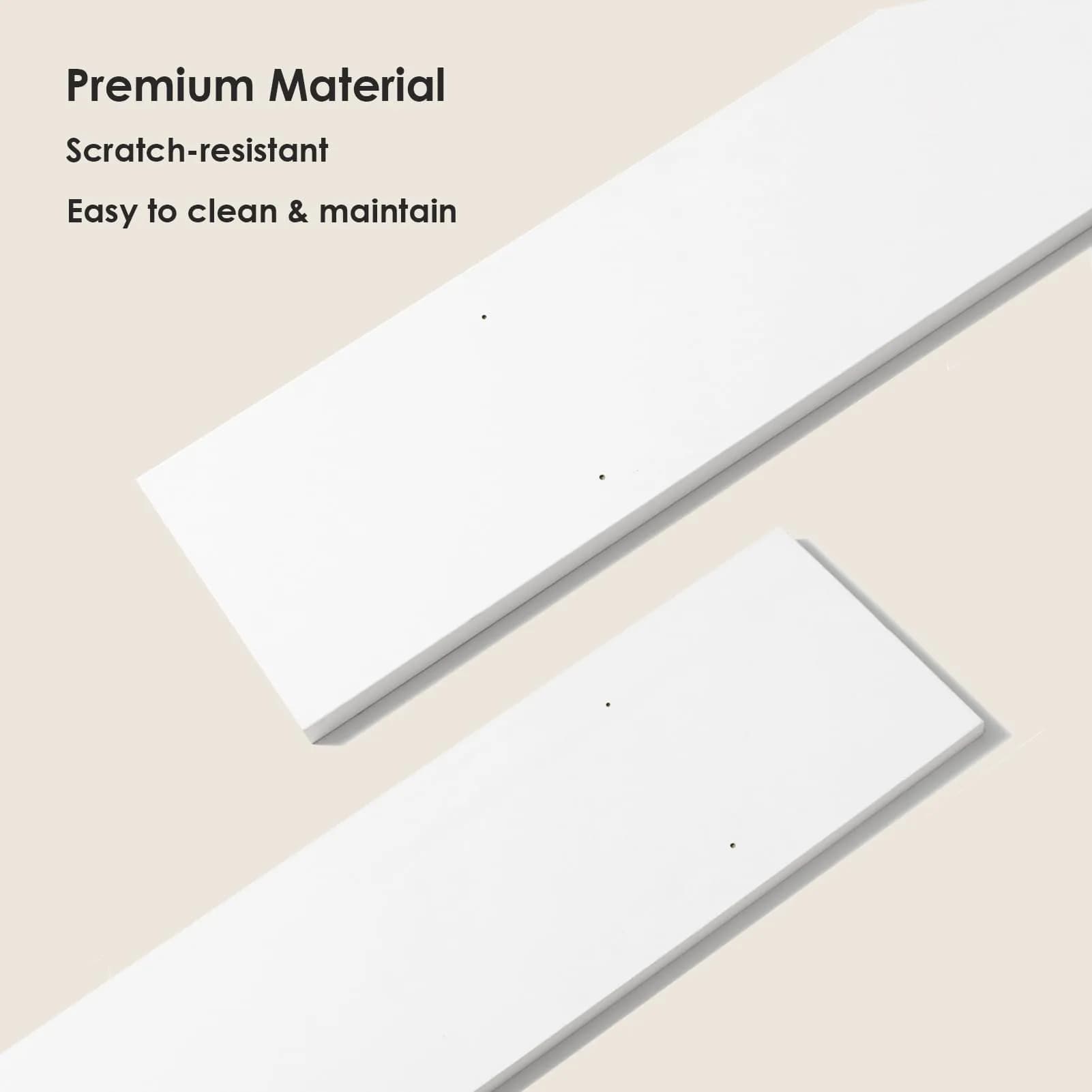 DINZI LVJ Large White Floating Wall Shelf | Modern Minimalist Wall Storage with Metal Brackets thumbnail 9