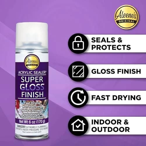 Aleene's Clear 6 oz Spray Acrylic Sealer | Super Gloss Finish for Crafts & Art Projects thumbnail 2
