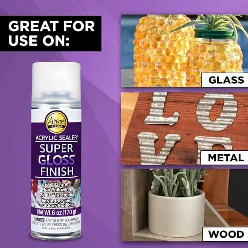 Aleene's Clear 6 oz Spray Acrylic Sealer | Super Gloss Finish for Crafts & Art Projects thumbnail 3
