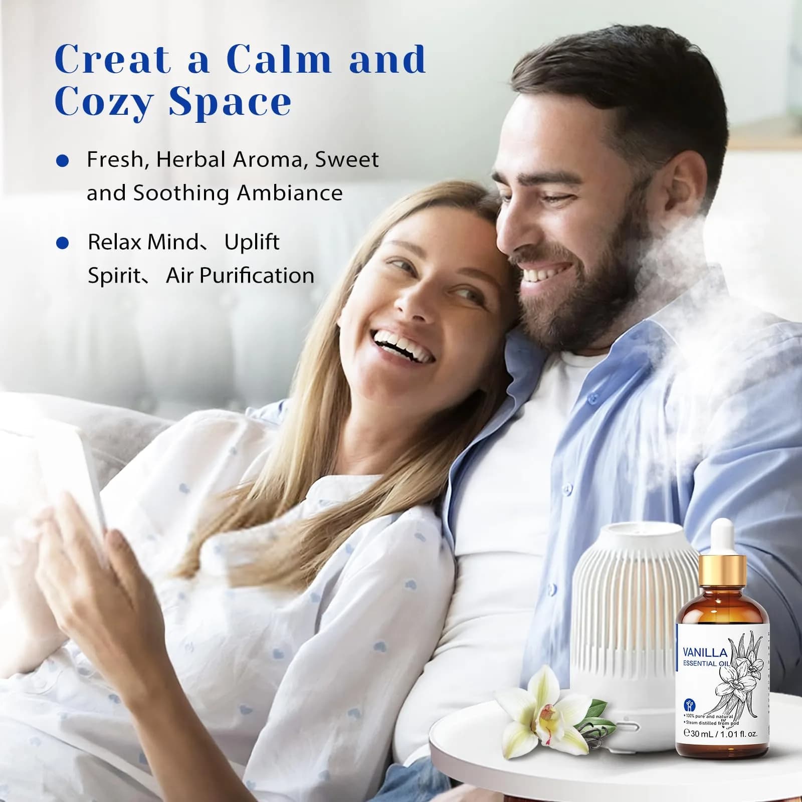 HIQILI Vanilla Essential Oil, 1 Fl Oz (30ML) | Pure & Natural Aroma for Diffusers & DIY - view 2